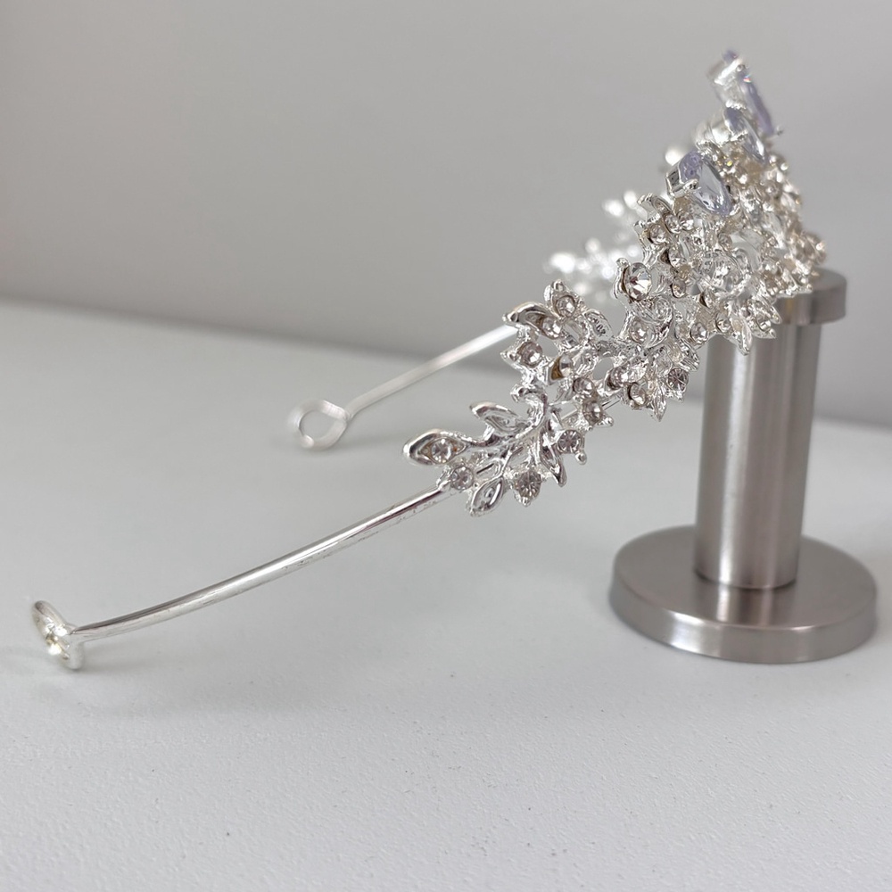 Luxury Rhinestone Silver Crown / Tiara for Bridal, Parties & Festivals NWT - Picture 3 of 3